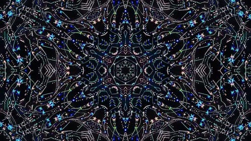 Vibrant Abstract Kaleidoscope Pattern Animated Background
