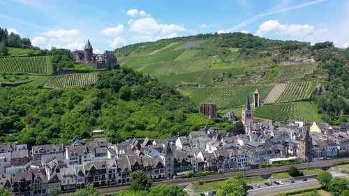 Bacharach panoramic view. Bacharach is a small town in Rhine valley in Rhineland-Palatinate, Germany