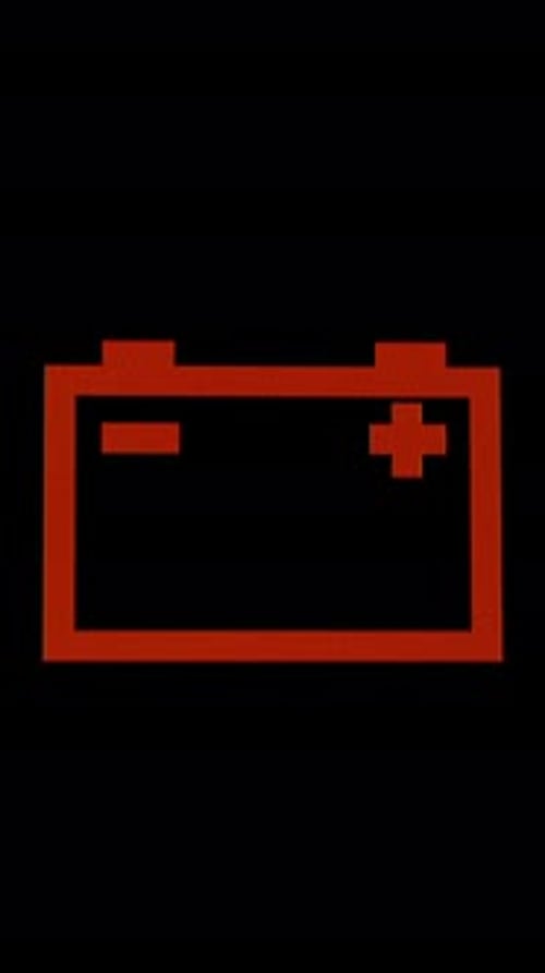 Red Battery Symbol Animation on Black Background