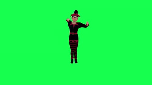 3d animated elf dancing booty hiphop front angle green screen