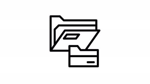 Animated Folder and File Transfer Line Icon