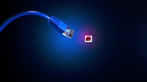 Ethernet Cable Plugs In Network Connection Animation