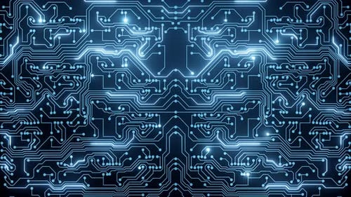 Abstract Loop Animation of Blue Circuit