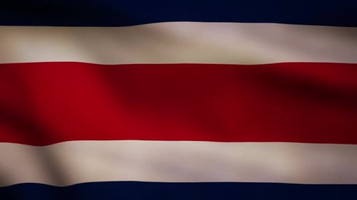 Waving Costa Rica National Flag Seamless Loop Animation