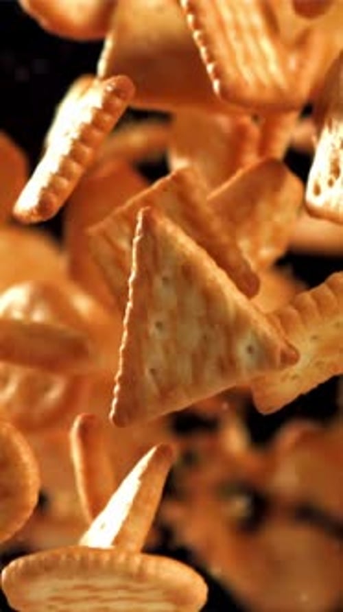 Cookies Fly Up and Fall Down Filmed on a Highspeed Camera at 1000 Fps