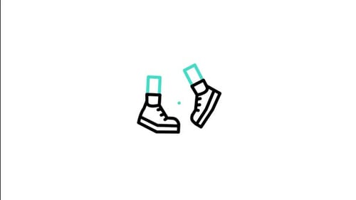 Animated Line Art Walking Shoes Icon for Fashion Design