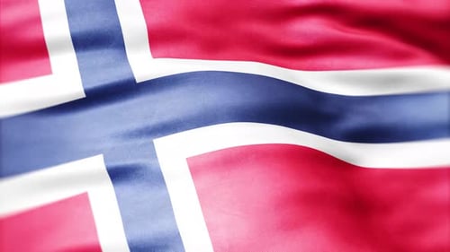 Animated Realistic Norway Flag Waving