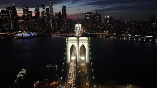 Brooklyn Bridge At Manhattan In New York United States.