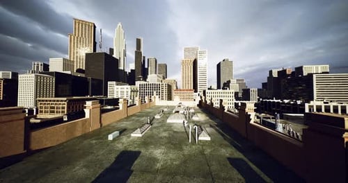 3D Modern City Flyover Animation