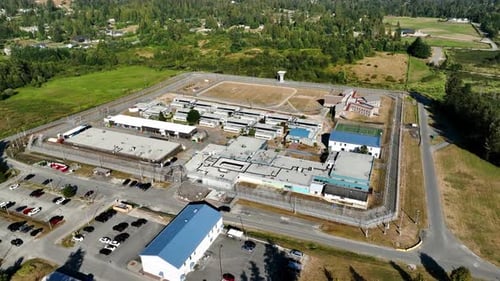 Mission Institution, Medium Security - Prison In Mission, BC, Canada. - aerial
