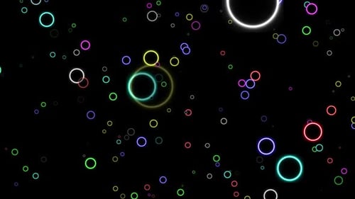 Colorido círculo de neón con fondo volador Loop V2