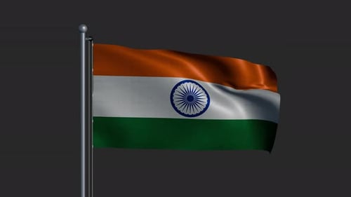 India Flag Waving Realistic Loop Animation