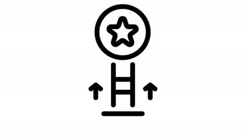 Animated Minimalist Ladder Climbing to Star Achievement Icon