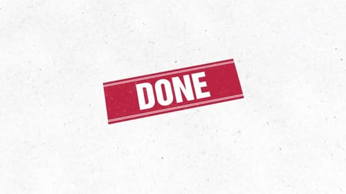 Done Text Stamp Reveal with Grunge Effect