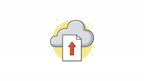 4k Cloud File Upload Glass. Cloud Storage Concept Animation Video