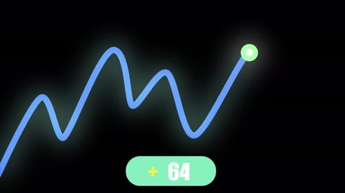 Business Blue Line Growing And Stock Economy Alpha Channel 4K