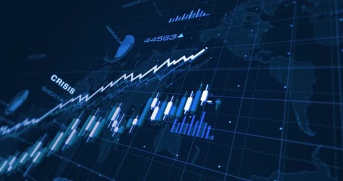 Inflation and recession crisis charts and graphs diagram