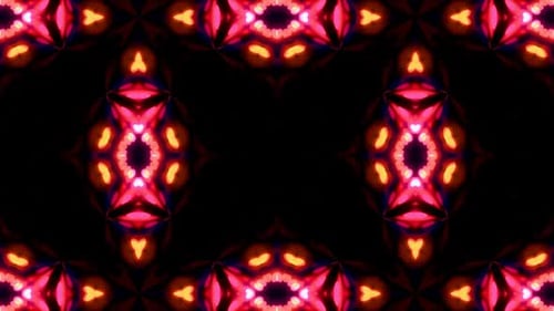 Abstract Glowing Geometric Kaleidoscope Background Loop
