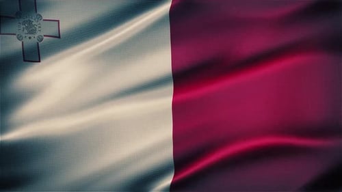 Realistic Waving Flag of Malta Seamless Loop