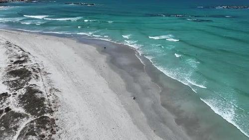 Aerial view of Table Mountain and Cape Town's beautiful coastline, South Africa.