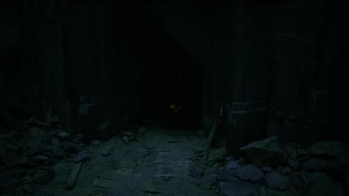 Dark Tunnel Exploration With Subtle Moving Light