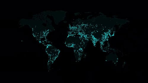 Global Network Connections Digital Data Flow Motion Graphics
