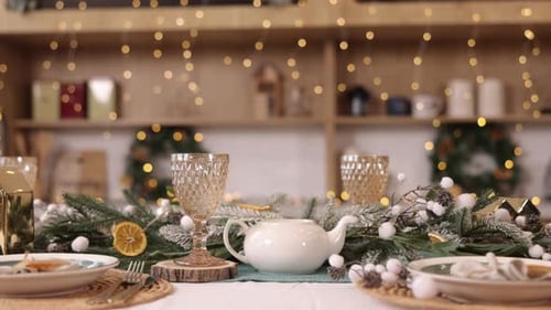 Table Served Christmas Table Setting New Year