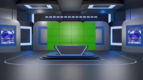 3D-Hintergrundschleife für virtuelle Nachrichtenstudios