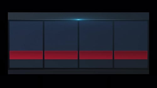 Game Time Collection: animación del tercio inferior de cartas grises con bandas rojas para la transmisión de fútbol en un