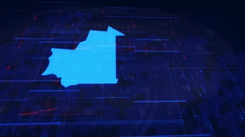 Mauritania Digital Map Data Animation Reveal