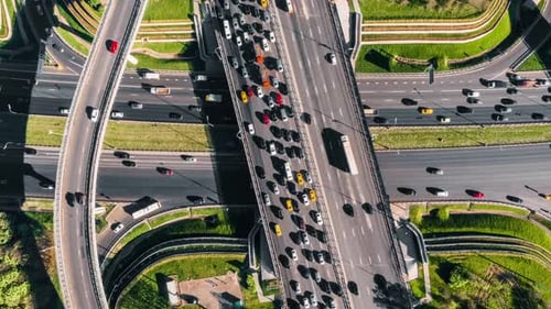 Cars On The Highway Aerial