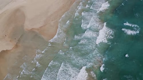 Drone Aerial View of Sotavento Beach at Low Tide, Fuerteventura, Canary Islands