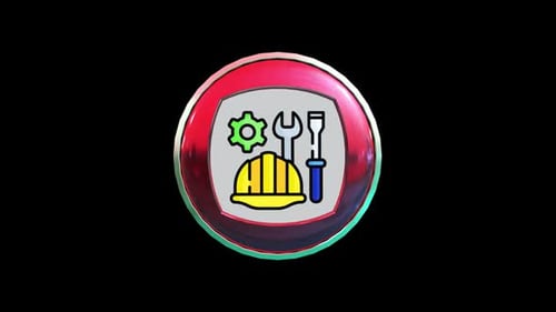 3D Spinning Animated Tools Icon for Service and Maintenance