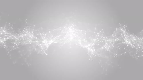 Weiße digitale Netzwerkwellenanimation — Futuristischer abstrakter Plexus-Hintergrund
