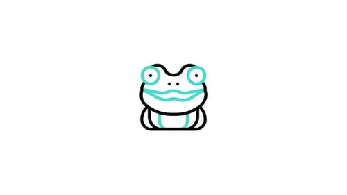 Flat Design Animated Frog Character Icon