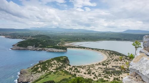 Voidokilia Beach in the Peloponnese Greece