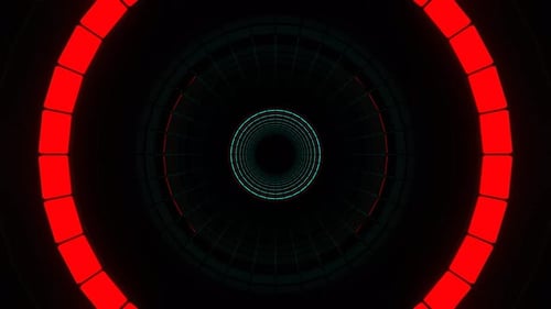 Red And Turquoise Strobe Round Disco Tunnel Background Vj Loop In 4K