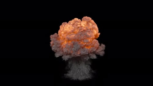 Large Realistic Fire and Smoke Explosion VFX Element