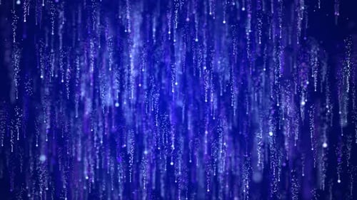 Particle Rain Background 4K Loop - Blue Colour