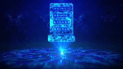 Computerservertext mit HUD-Rotation Digitale Technologieschnittstelle Sci-Fi-Hologramm Cyberspace