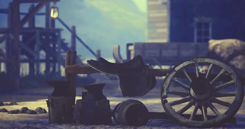 Rustic Blacksmith Tools Cinematic Camera Dolly