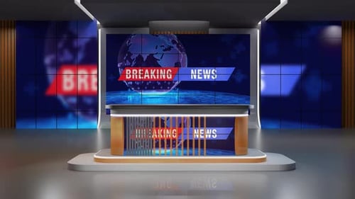 3D Virtual News Studio Ab0010 Hintergrundschleife