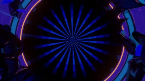 Abstract Futuristic Neon Tunnel Loop Motion Background