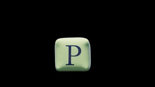 simulation of a rubber letter "P" followed by an explosion. has an alpha channel