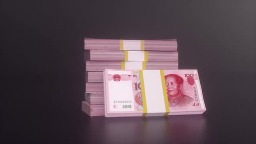 Stacks of Chinese Yuan Banknotes - Wealth, Investment, and Finance Concept
