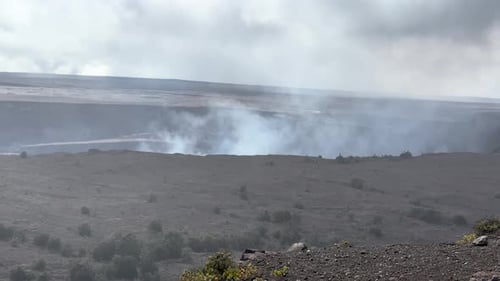 Steam rising out of Hawaii's largest volcanic crater on the Big Island.