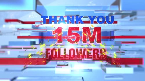 3D Thank You Followers Celebration with Abstract Background
