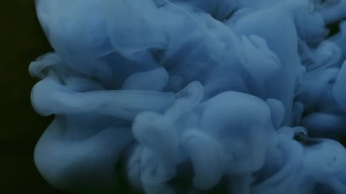 Swirling Blue and White Ink in Water