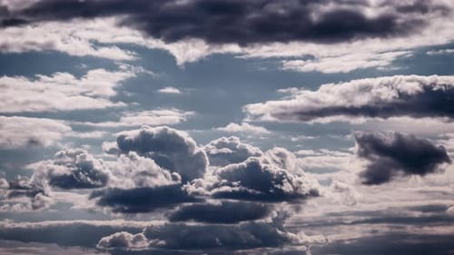 Timelapse of Cumulus Clouds Moving in the Blue Sky
