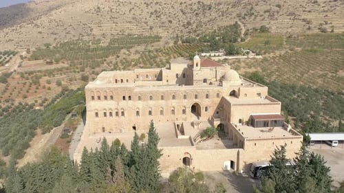 Aerial video of the Aramaic monastery Zahfaran St. Hananyo is in Mardin, southeast of Turkey.